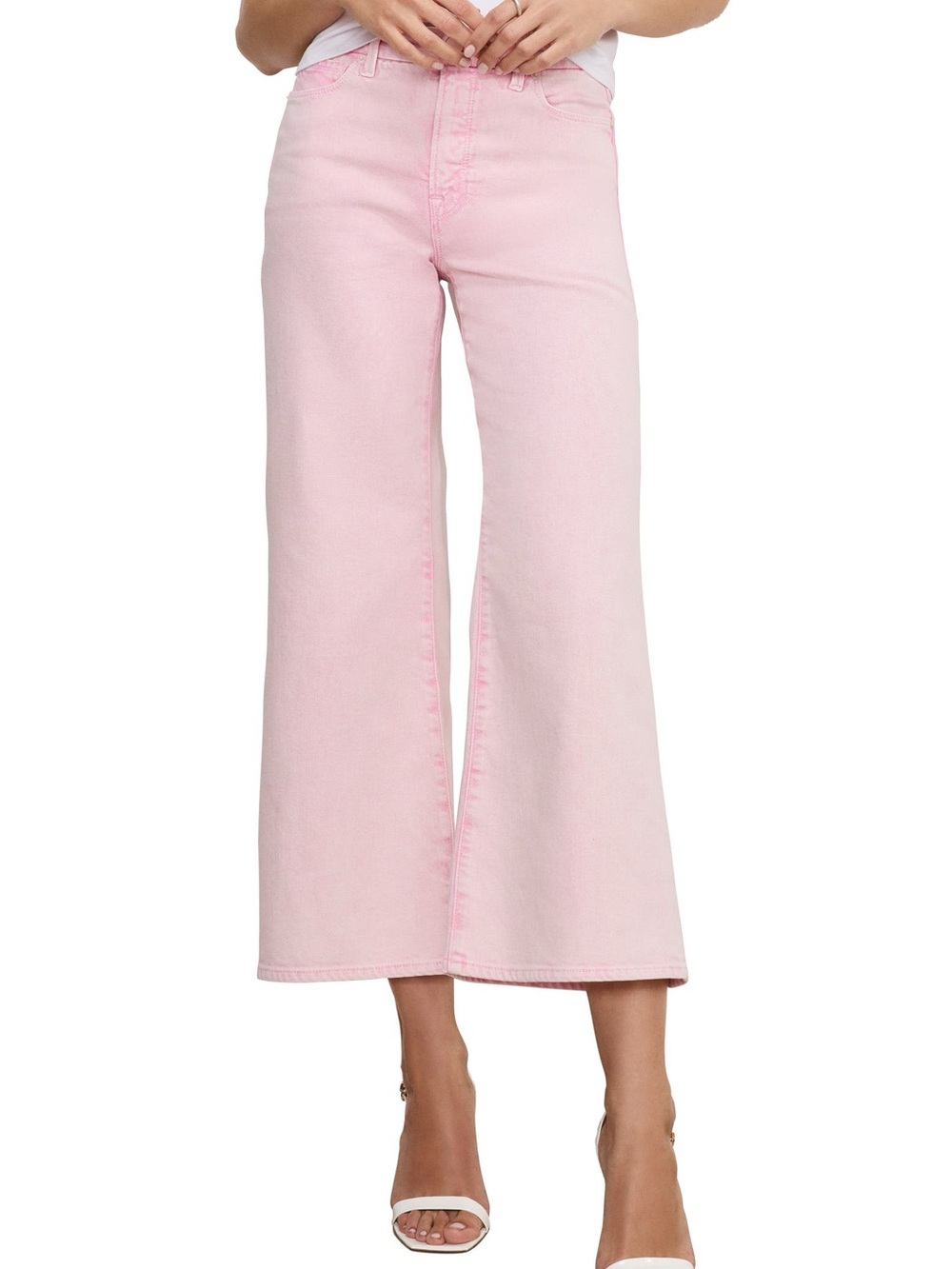 NWT Good American High-Rise Wide-Leg Jeans — Light Pink